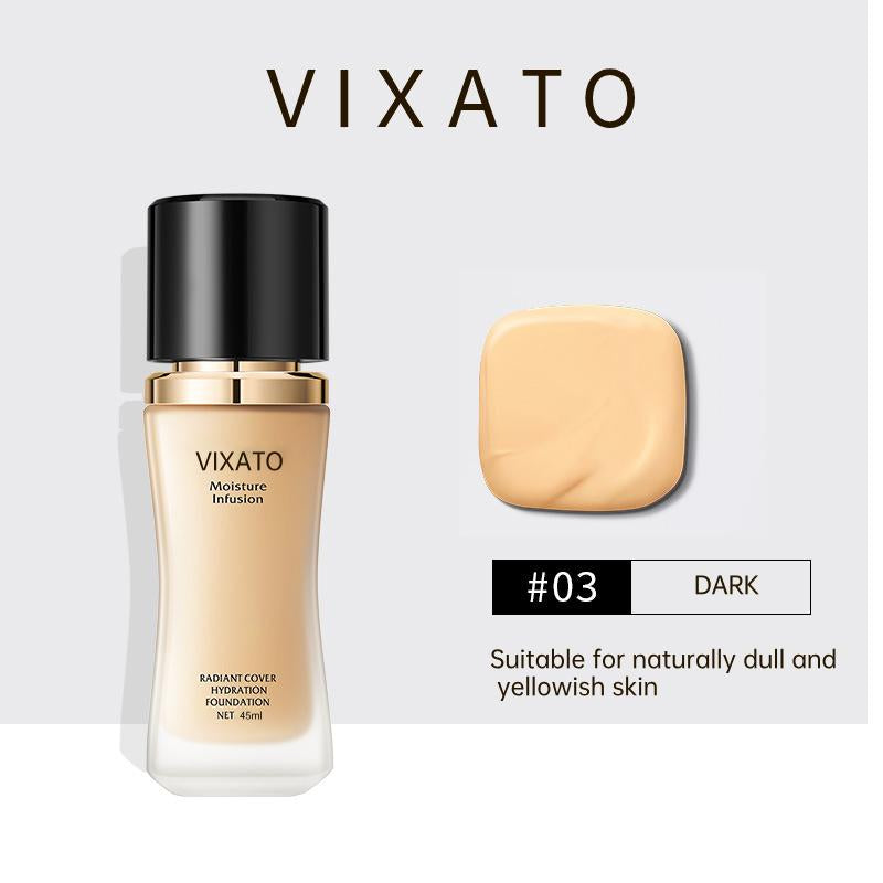 Vixato Flawless Foundation :#LIVE 24H Oil Control & Hydrating Serum Formula | All Skin Types, Medium Coverage, Lightweight & Non-Comedogenic Concealer Foundation