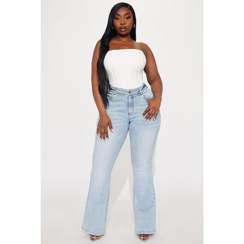 Lost without You Soft Stretch Bootcut Jeans - Light Wash