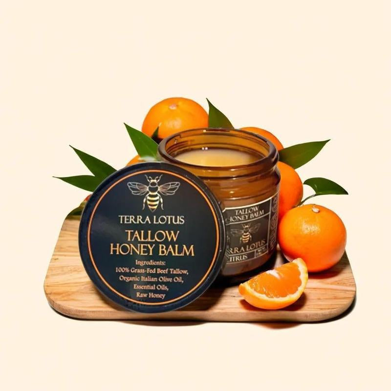 Beef Tallow Balm with Raw Honey - Moisturizing Cream for Soft, Smooth Skin - Handmade All-Natural Moisturizer (2 Oz, Unscented)