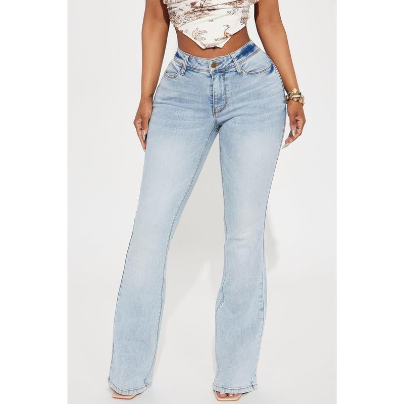Lost without You Soft Stretch Bootcut Jeans - Light Wash