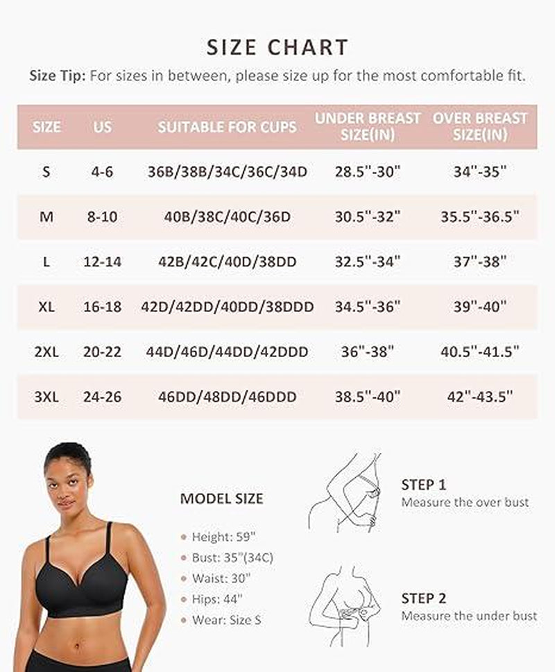 Feelingirl Wireless Push up Bra for Women, Seamless Comfort Bralettes No Underwire Supportive Full Coverage Everyday Bras Livestream#21