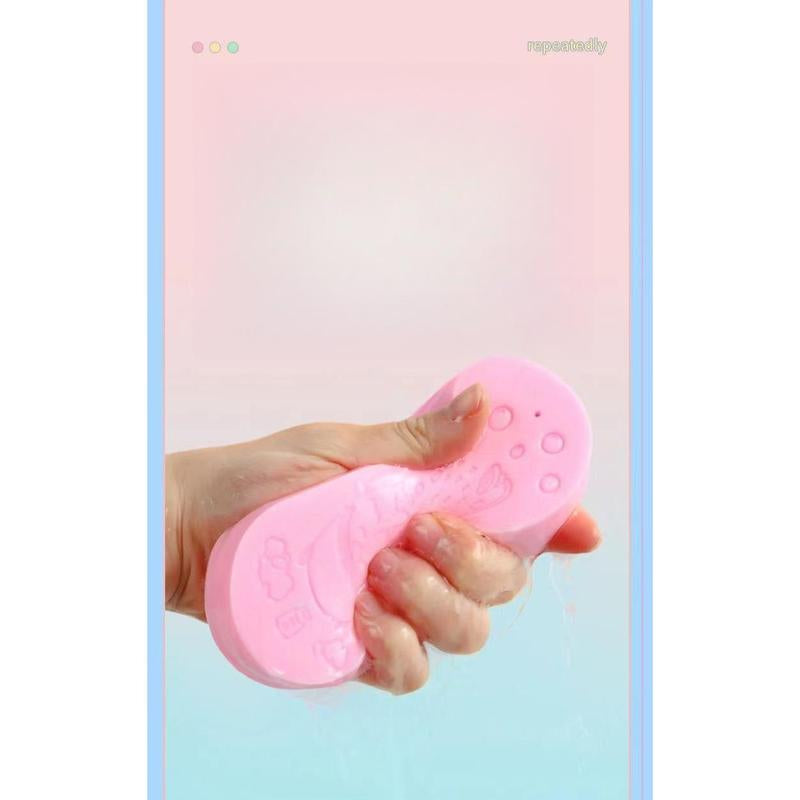 1 PCS Bath Scrub, Body Rub Sponge, Deep Cleaning Baby Bath Sponge, Pea Shaped Bath Brush, Soft Bath Scrub, Body Sponge for Bath, Remove Dead Skin, Kids Adult Bath Accessories