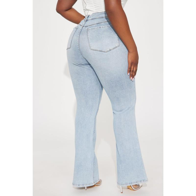 Lost without You Soft Stretch Bootcut Jeans - Light Wash