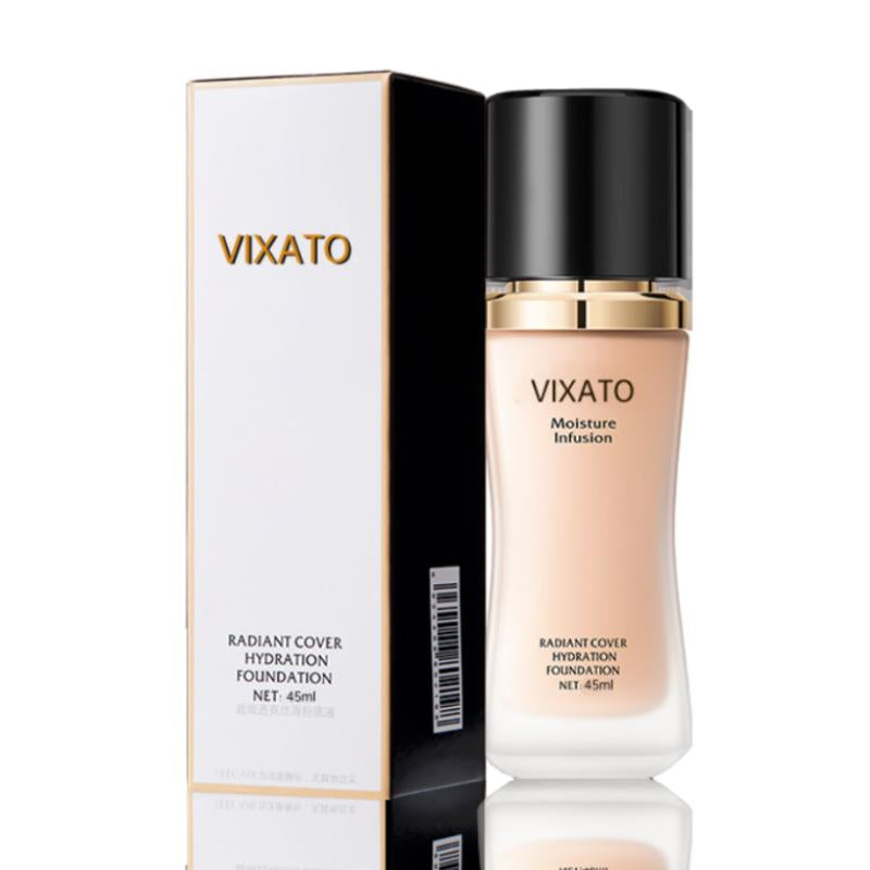 Vixato Flawless Foundation ：#LIVE 24H Oil Control & Hydrating Serum Formula | All Skin Types, Medium Coverage, Lightweight & Non-Comedogenic Concealer Foundation