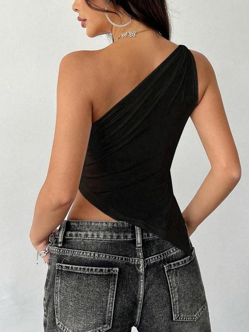 Women'S Solid Color Top, Slim Fit Casual Sleeveless Top for Daily Wear, Ladies Skinny Clothes for Summer, Womenswear, Tank Tops