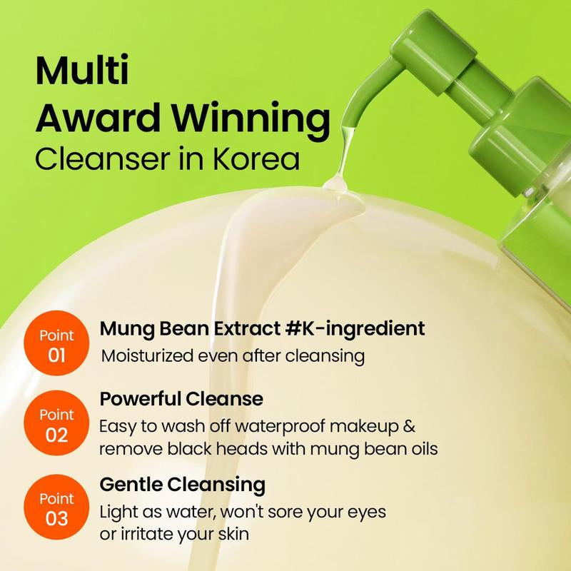 [Beplain Official] Korea'S No.1 Mung Bean Smooth & Clear Duo (Cleansing Oil 200Ml & Peeling Gel 120Ml) | Gentle Exfoliation for Radiant, Smooth Skin Texture