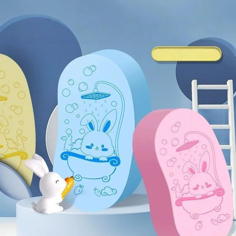 1 PCS Bath Scrub, Body Rub Sponge, Deep Cleaning Baby Bath Sponge, Pea Shaped Bath Brush, Soft Bath Scrub, Body Sponge for Bath, Remove Dead Skin, Kids Adult Bath Accessories
