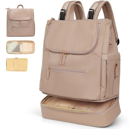 Miss Fong × MOMINSIDE Diaper Bag Backpack - Casual Carry-On Travel Backpack with Removable Cooler Compartment