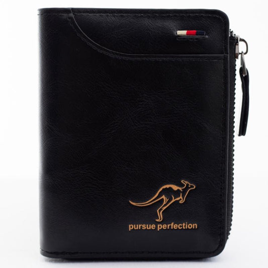Men'S Slim Wallet with RFID 11 Slots, Credit Card Holder, Thin Leather, Bifold Design, Minimalist Front Pocket Compact