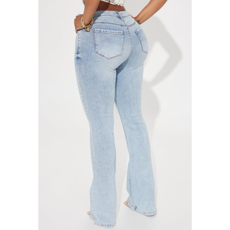 Lost without You Soft Stretch Bootcut Jeans - Light Wash