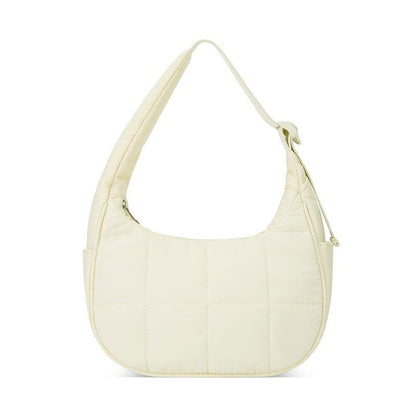 Small Puffer Crescent Shoulder Bag Quilted Purse Forwomen Nylon Handbag with Adjustable Strap Girl Gifttravel Dating Springtok