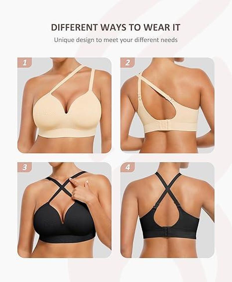 Feelingirl Wireless Push up Bra for Women, Seamless Comfort Bralettes No Underwire Supportive Full Coverage Everyday Bras Livestream#21