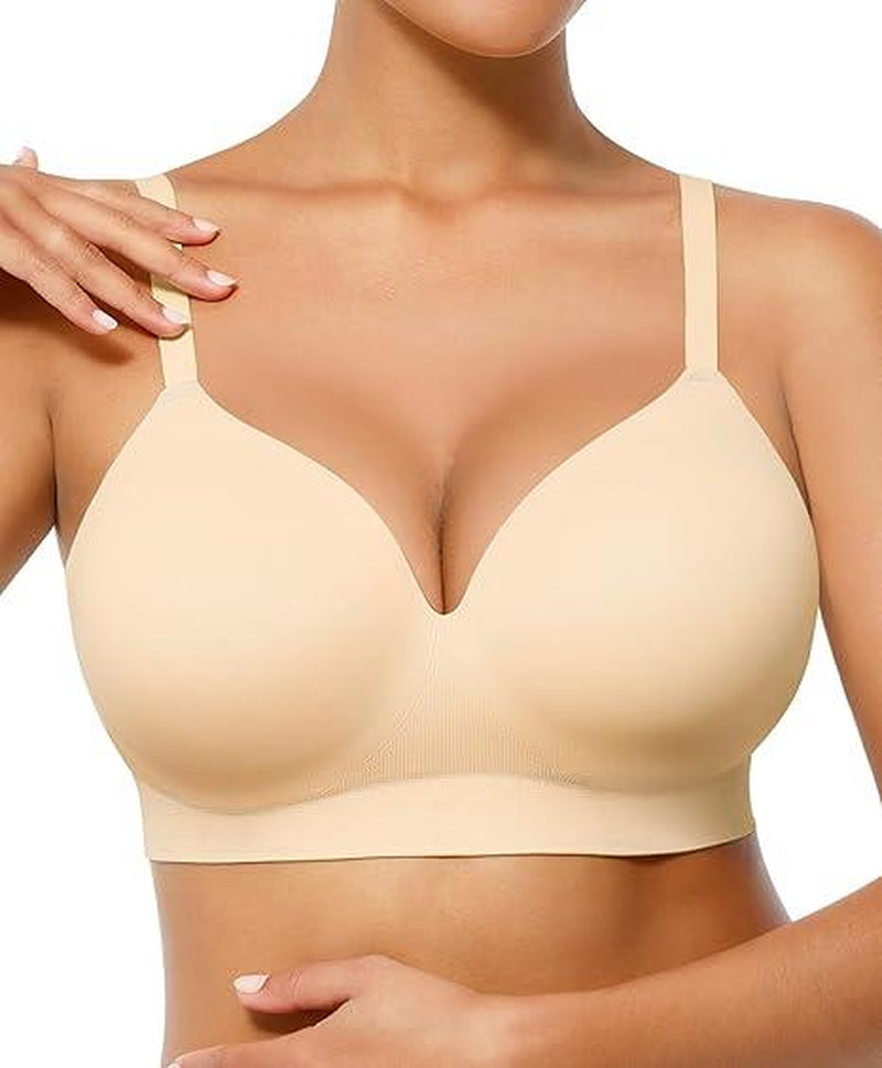 Feelingirl Wireless Push up Bra for Women, Seamless Comfort Bralettes No Underwire Supportive Full Coverage Everyday Bras Livestream#21