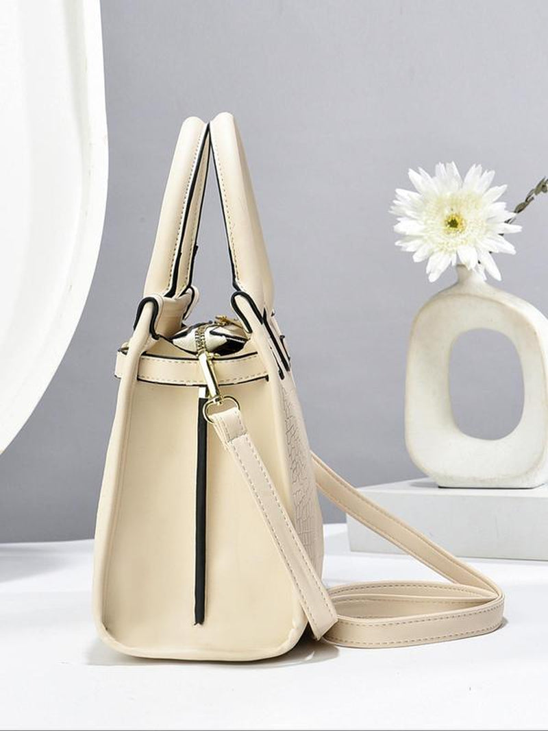 Women'S Fashionable Crocodile Embossed Handbag & Clutch Bag & Wallet, Casual Versatile Large Capacity Tote Bag Set, Trendy High-Quality Daily Commuting Bag Set
